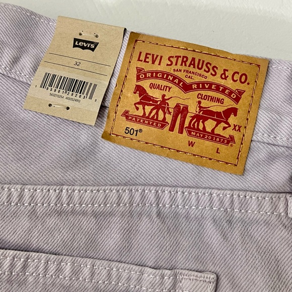 Levi’s 501 Originals Jeans Shorts Washed Lilac - Picture 4 of 12